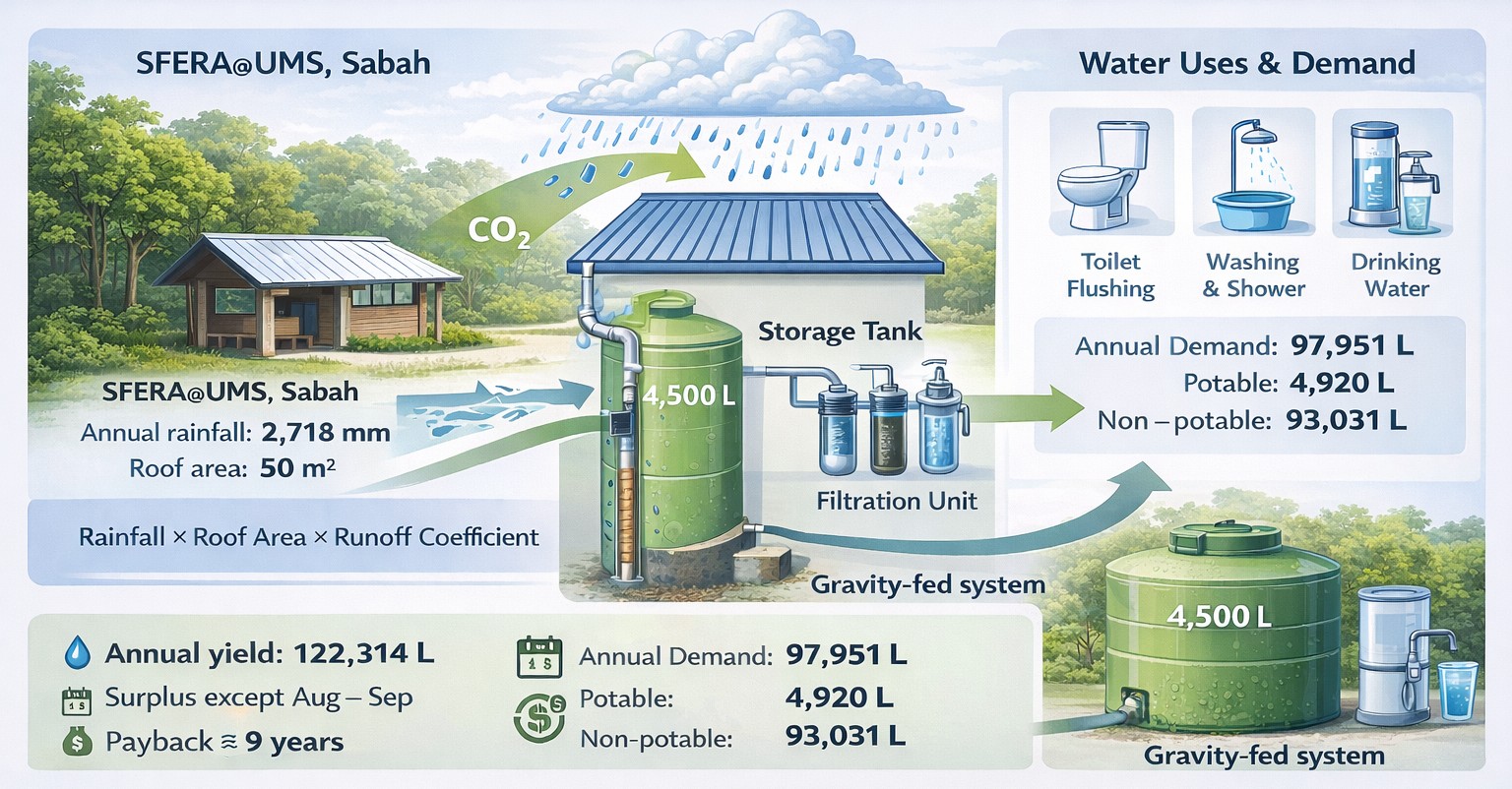 Water demand and sizing for rainwater harvesting: a pilot project in SFERA@UMS, Sabah, Malaysia